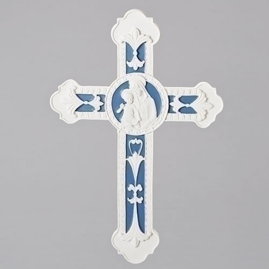 Madonna & Child Wall Cross - Della Robbia (64593)