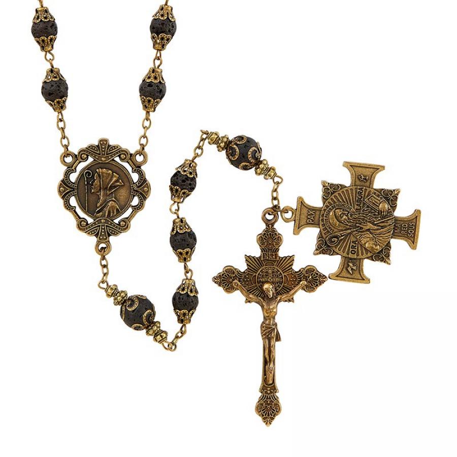 Vintage Rosary - St. Benedict (L6389)