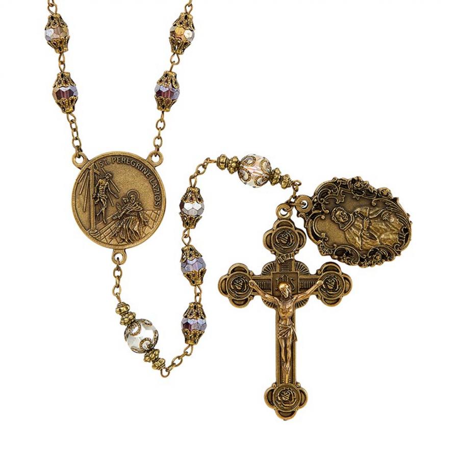 Vintage Rosary - St. Peregrine (L6396)